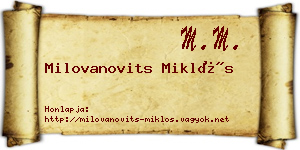 Milovanovits Miklós névjegykártya